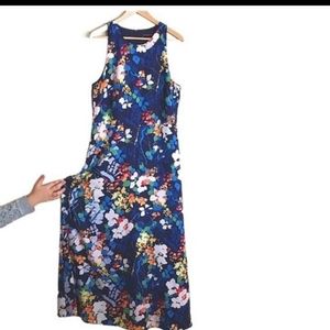NWT Banana Republic Long Blue Floral Dress Size 14